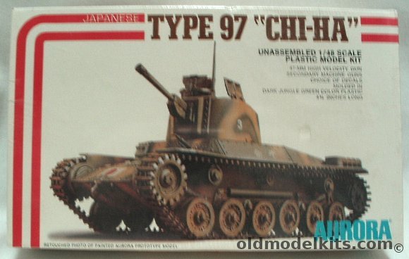 Aurora 1/48 Japanese Type 97 Chi-Ha Medium Tank - With Army or Navy Decals, 073 plastic model kit